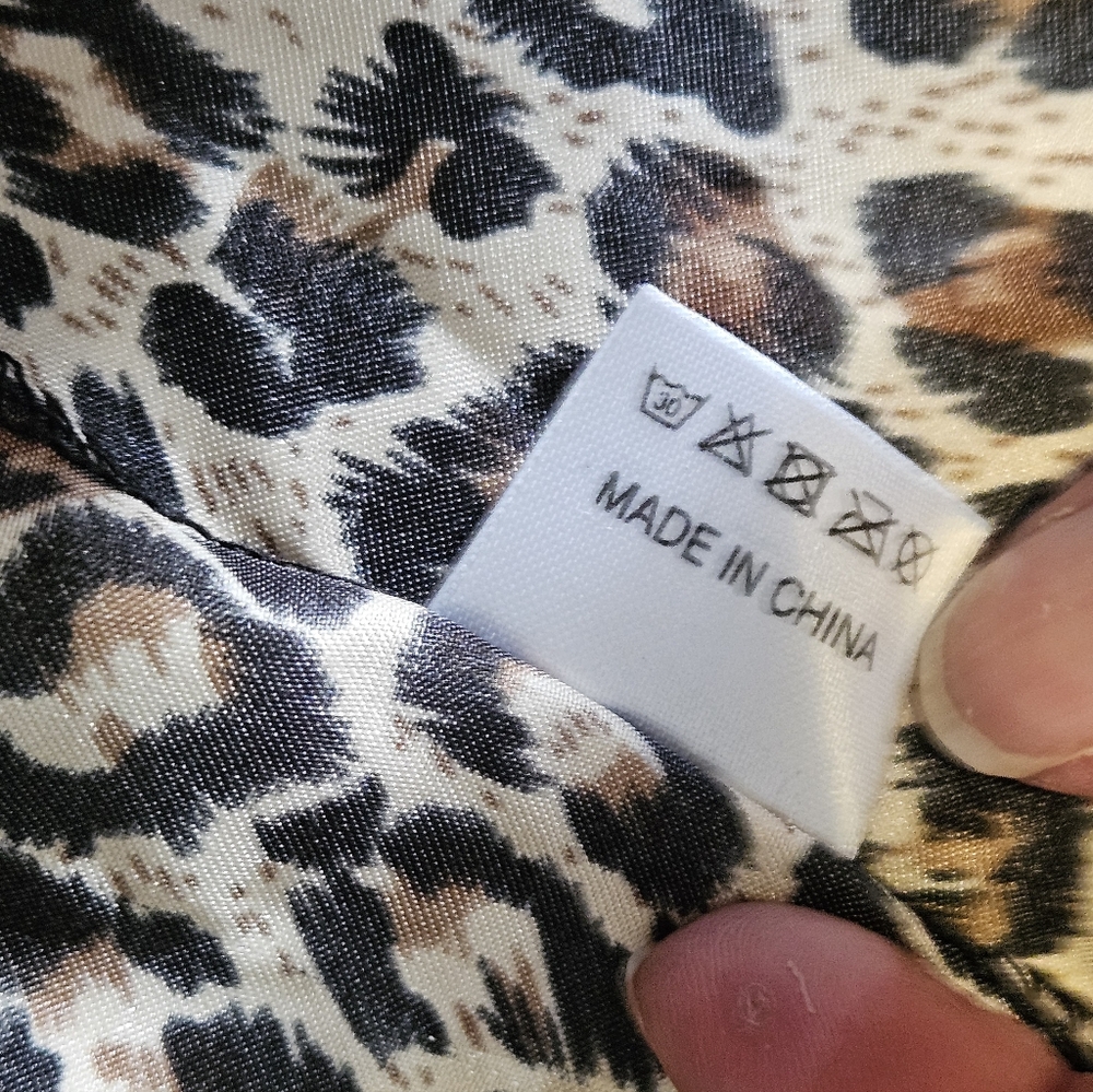 NWT Lavenderi Women's XXL Satin Kimono Lounge Bathrobe Leopard Print - Picture 5 of 5